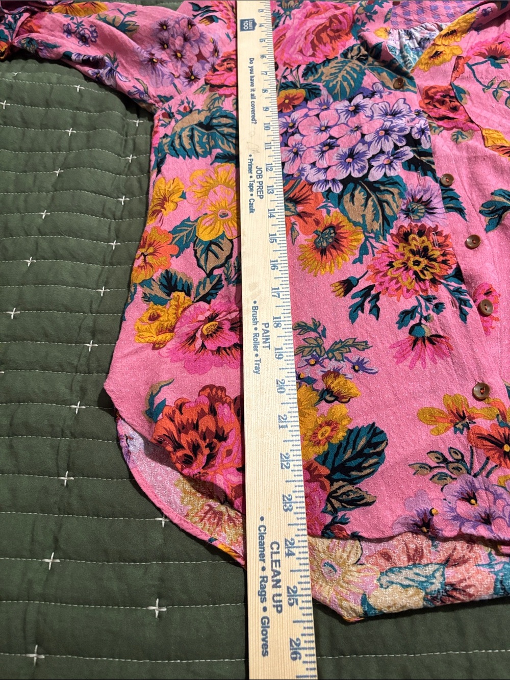 Anthropologie Pink Floral V-Neck Button Blouse - Picture 12 of 12